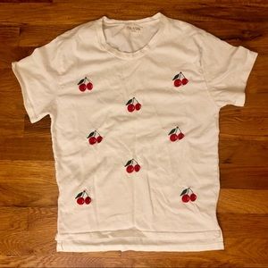 Cute Embroidered Cherry tee 🍒